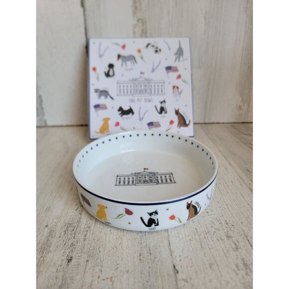 White House one pet bowl cat dog unique home decor figure - Picture 1 of 11